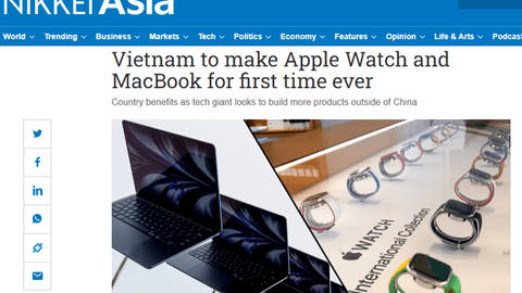 Apple hướng tới sản xuất đồng hồ thông minh và máy tính xách tay tại Việt Nam
