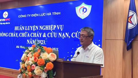 PC Hà Tĩnh huấn luyện nghiệp vụ phòng cháy, chữa cháy và cứu nạn, cứu hộ; thực tập phương án chữa cháy năm 2023