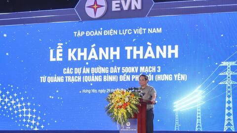 Chùm ảnh: Cắt băng khánh thành công trình đường dây 500kV mạch 3 từ Quảng Trạch đến Phố Nối