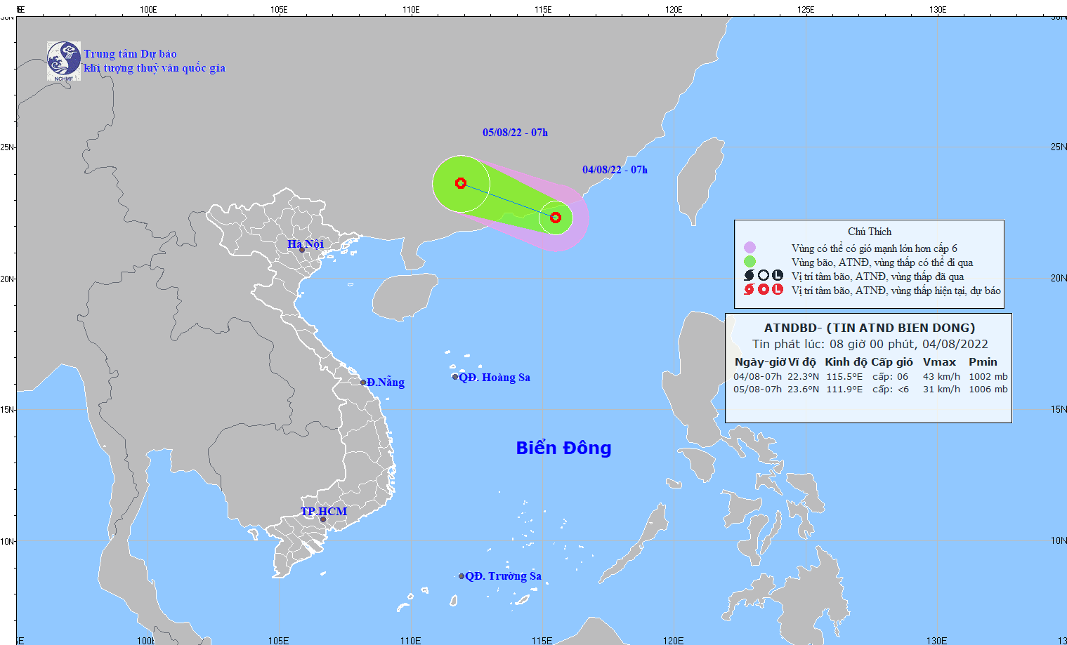 Xuất hiện áp thấp nhiệt đới trên Biển Đông - Ảnh 1.